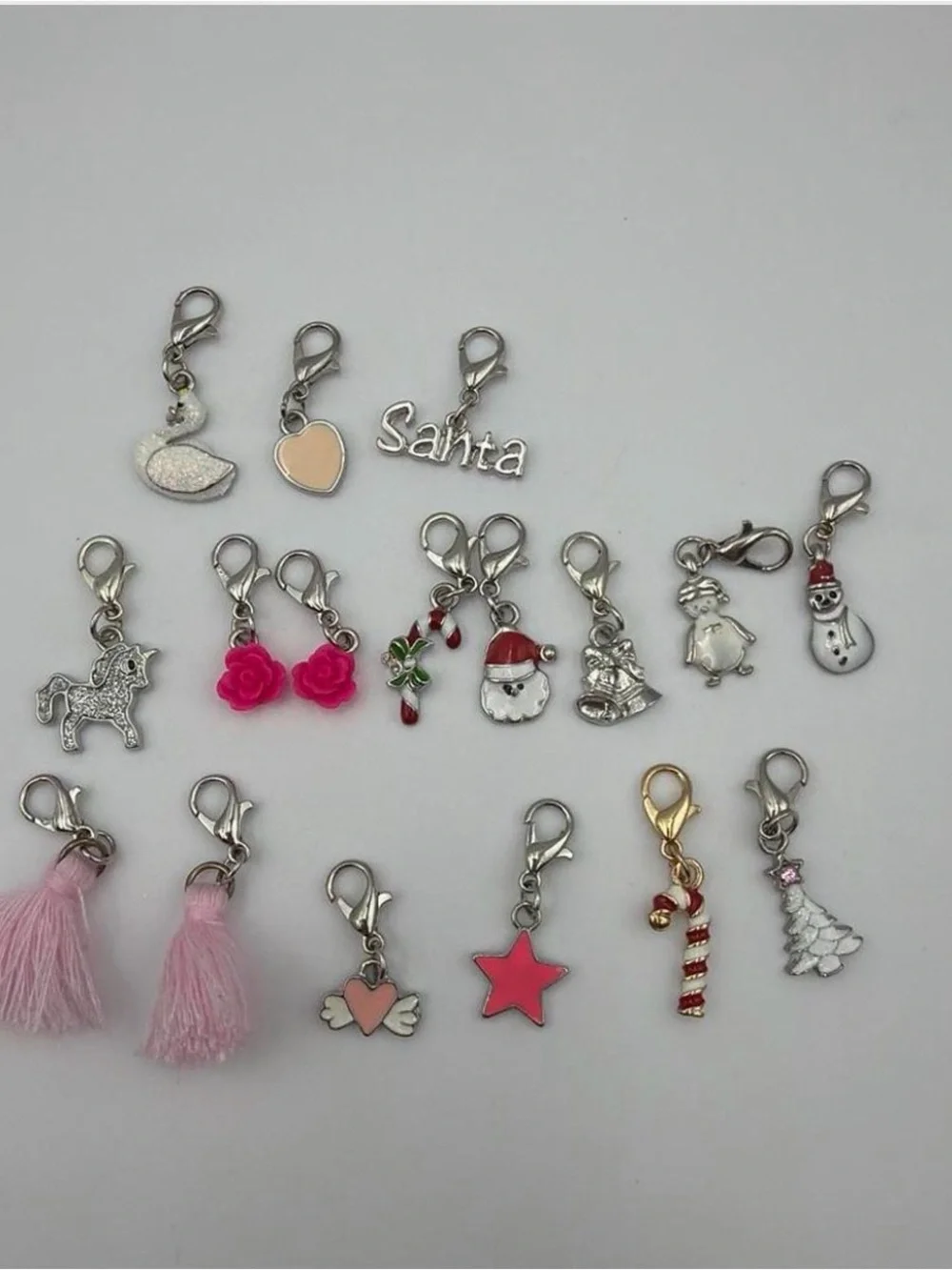 Pink Kids Necklace and Bracelet Charm Set